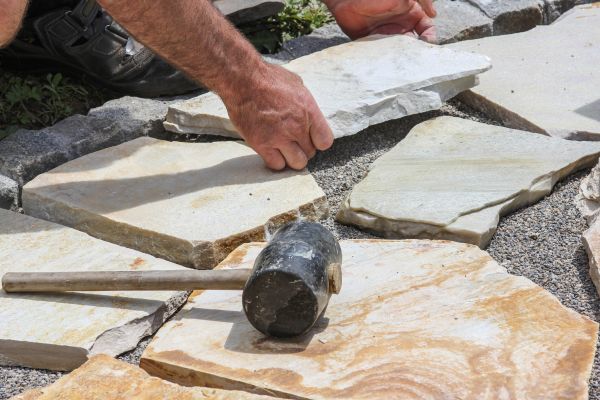 Stone Sidewalk Installation in Mason