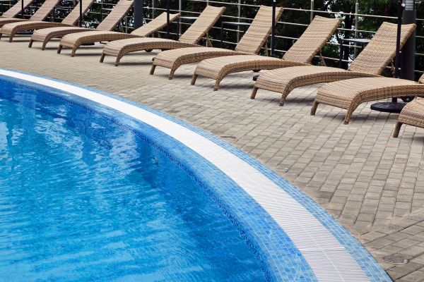 Poolside Hardscaping in Mason